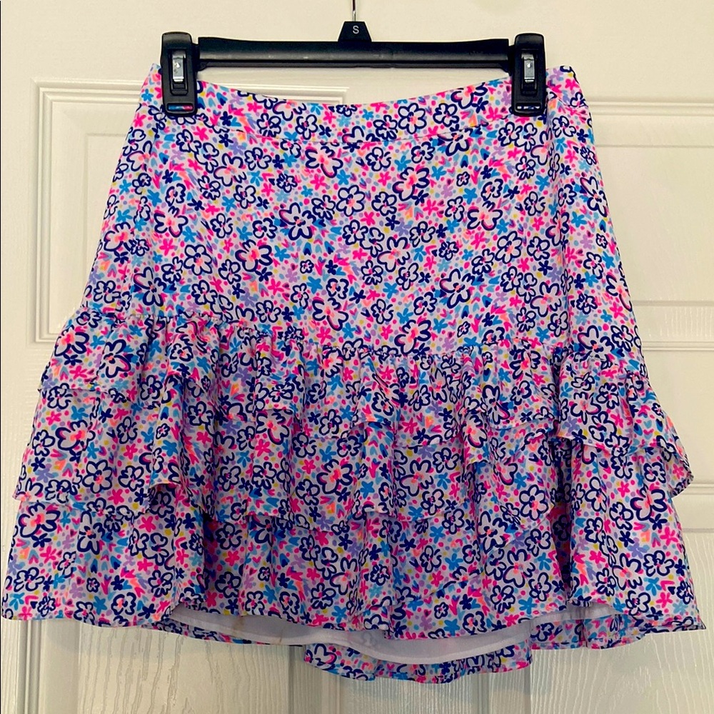 Lilly Pulitzer Pink and Blue Skater Mini Skirt